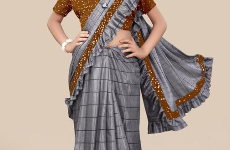 girl wearing indian saree by indirapuram tailor